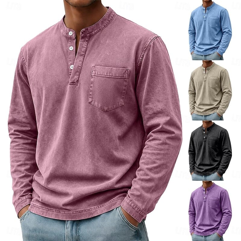 Beeckhoven™ | Vintage Mannen Shirt Met Lange Mouwen