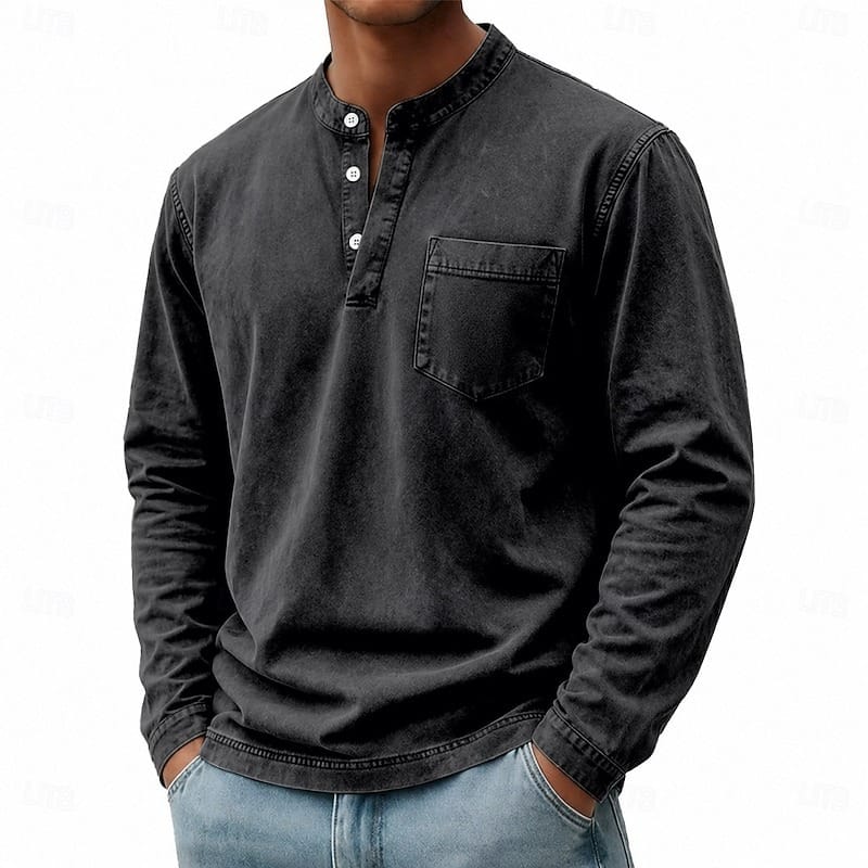 Beeckhoven™ | Vintage Mannen Shirt Met Lange Mouwen