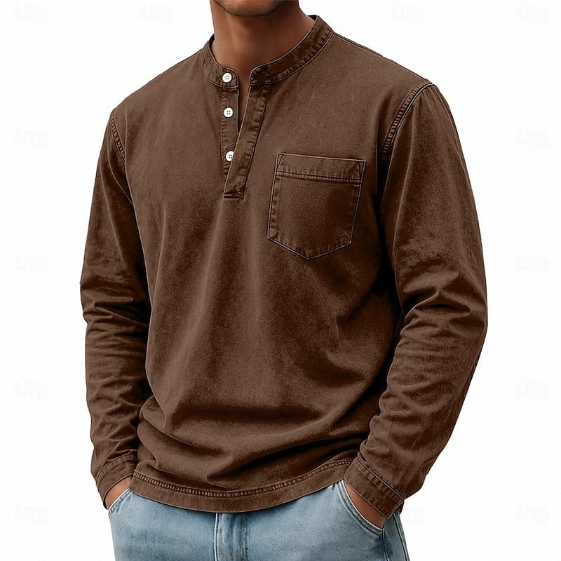 Beeckhoven™ | Vintage Mannen Shirt Met Lange Mouwen