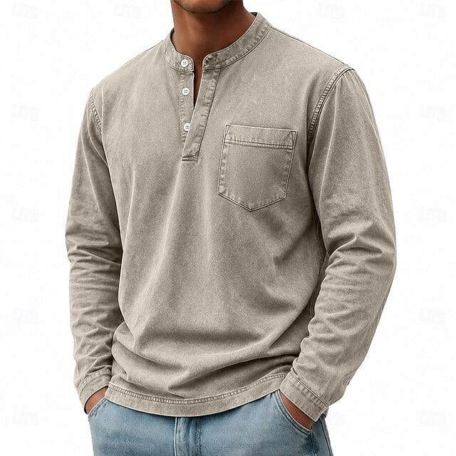 Beeckhoven™ | Vintage Mannen Shirt Met Lange Mouwen