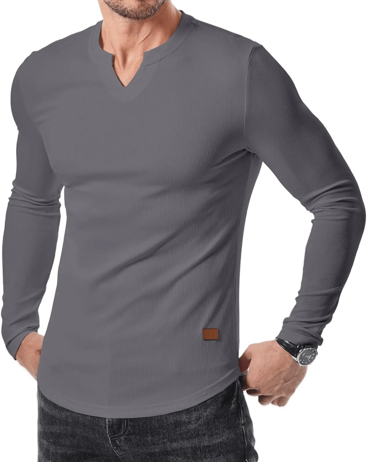 Beeckhoven™ | Casual V-Hals Shirt Met Lange Mouwen